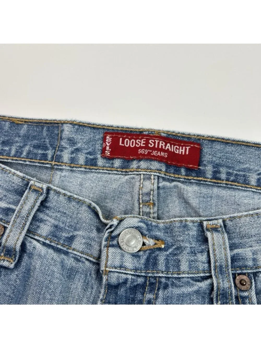 Levi's 569 Jeans Men Size 34 X 32 Blue Straight Fit Dry Goods VTG Grunge 1998
